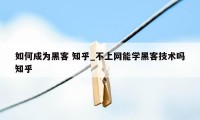 如何成为黑客 知乎_不上网能学黑客技术吗知乎