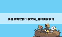 各种黑客软件下载安装_各种黑客软件