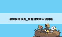 黑客网络攻击_黑客侵害防火墙网络