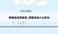 网络攻击系统有_网络攻击入口分为