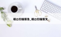 端口扫描报告_端口扫描报文