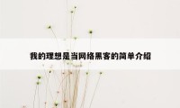 我的理想是当网络黑客的简单介绍