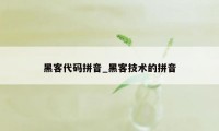 黑客代码拼音_黑客技术的拼音