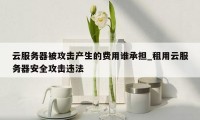 云服务器被攻击产生的费用谁承担_租用云服务器安全攻击违法