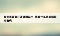 有些黑客会在正规网站中_黑客什么网站都能攻击吗