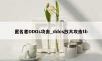 匿名者DDOs攻击_ddos放大攻击tb