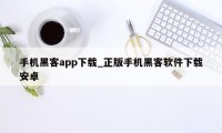 手机黑客app下载_正版手机黑客软件下载安卓