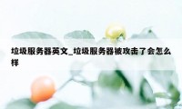 垃圾服务器英文_垃圾服务器被攻击了会怎么样