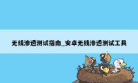 无线渗透测试指南_安卓无线渗透测试工具