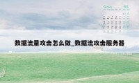 数据流量攻击怎么做_数据流攻击服务器