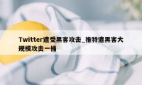 Twitter遭受黑客攻击_推特遭黑客大规模攻击一桶