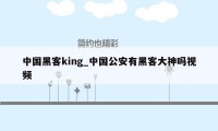 中国黑客king_中国公安有黑客大神吗视频