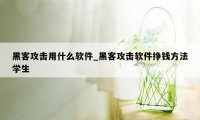 黑客攻击用什么软件_黑客攻击软件挣钱方法学生