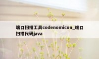 端口扫描工具codenomicon_端口扫描代码java