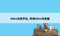 ddos攻击平台_天津ddos攻击器