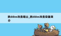 防ddos攻击端口_防ddos攻击设备简介