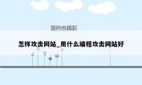 怎样攻击网站_用什么编程攻击网站好