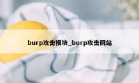 burp攻击模块_burp攻击网站