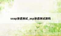 soap渗透测试_asp渗透测试源码