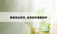 黑客安全软件_杀毒软件黑客软件