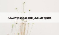 ddos攻击的基本原理_ddos攻击实践
