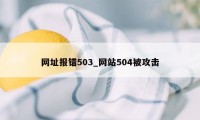 网址报错503_网站504被攻击