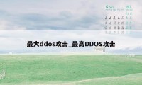 最大ddos攻击_最高DDOS攻击