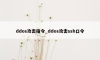 ddos攻击指令_ddos攻击ssh口令