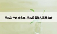 网站为什么被攻击_网站总是被人恶意攻击