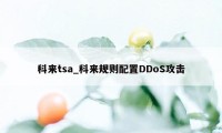 科来tsa_科来规则配置DDoS攻击