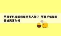 苹果手机提醒我被黑客入侵了_苹果手机提醒我被黑客入侵