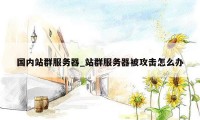 国内站群服务器_站群服务器被攻击怎么办