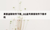 黑客盗取软件下载_QQ盗号黑客软件下载手机