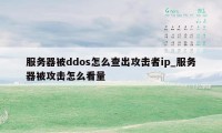 服务器被ddos怎么查出攻击者ip_服务器被攻击怎么看量