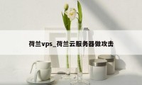 荷兰vps_荷兰云服务器做攻击