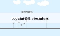 DDOS攻击教程_ddos攻击dns