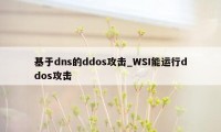 基于dns的ddos攻击_WSI能运行ddos攻击