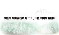 红色中国黑客组织是什么_红色中国黑客组织