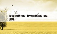 java 网络接口_java网络端口扫描原理