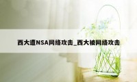 西大遭NSA网络攻击_西大被网络攻击