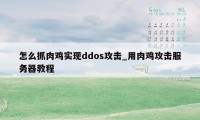 怎么抓肉鸡实现ddos攻击_用肉鸡攻击服务器教程